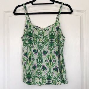 Green floral tank